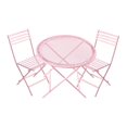 thumbnail image 4 of HILABEE Dollhouse Miniature Table & Chairs Set Metal 1:12 Scale Coffee/Tea Furniture Pink, 4 of 7