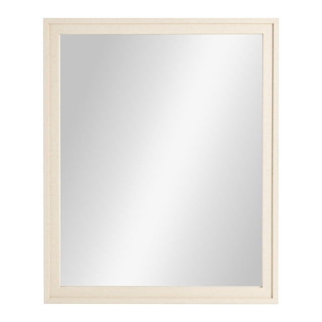 Mainstays Linen Wrap Wall Mirror with Frame, Natural Finish, 23x28in. Has Frame, Home Decor, Contemporary, Boho