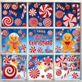 thumbnail image 1 of Christmas Window Clings Double-Side Static Decals - Cute Gingerbread Man, Colorful Candy, White Snowflakes Anti-Collision Stickers for Glass Windows & Doors (Gingerbread Candy), 1 of 6