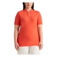 thumbnail image 1 of RALPH LAUREN Womens Orange Short Sleeve Collared Wear To Work Top Plus 1X, 1 of 4