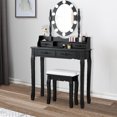 thumbnail image 4 of Patiojoy Ensemble Coiffeuse Table et Commode avec Lumière DEL, Noir, 4 of 9