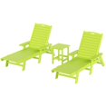 thumbnail image 1 of Bayport Ensemble de 3 Pcs de Chaises Longues/table Inclinables en Plastique HDPE pour Extérieur Lime, 1 of 6