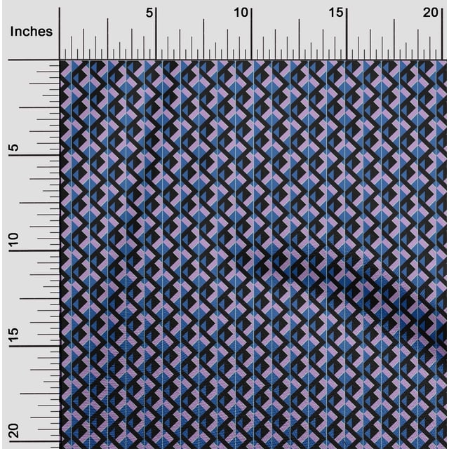 oneOone Polyester Lycra Medium Blue Fabric Chevron Geometric Dress Material Fabric Print Fabric By The Yard 56 Inch Wide