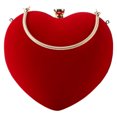 thumbnail image 1 of 1 Pc Portable Handbag Heart Shape Clutch Bag Evening Bag without Chain (Red), 1 of 6
