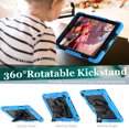 thumbnail image 3 of Case for iPad 6th / 5th Gen (2018 2017) / iPad Air 2 / iPad Pro 9.7 inch with Screen Protector, 360 Degree Rotating Kickstand Hand Strap Shockproof Cover with Shoulder Strap, Sky Blue, 3 of 7