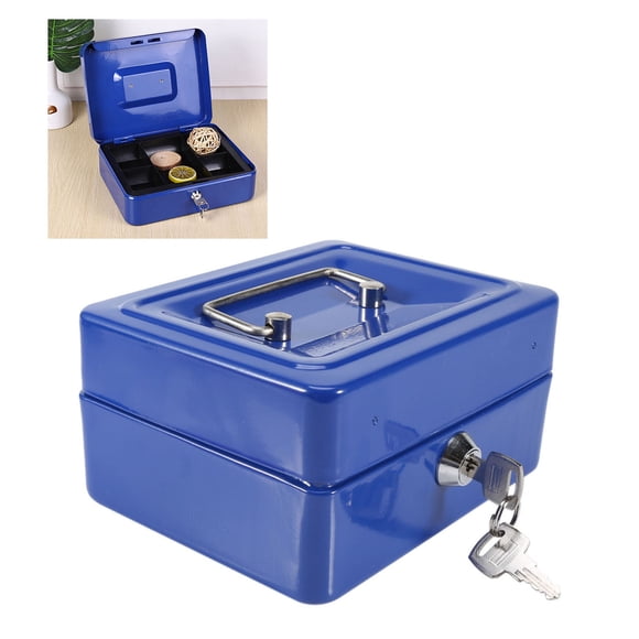 Fireproof Portable Safe Box with Lock, Versatile Storage Solution for Documents Jewelry , Stylish and Functional, Medium Size, Metal, 7.87x6.30x3.54in, 970.00g, Anti Theft
