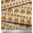 thumbnail image 3 of Soimoi Velvet Fabric Aztec & Tribal Elephant Ethnic Print Sewing Fabric Yard 58 Inch Wide, 3 of 3