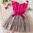 thumbnail image 2 of WEAIXIMIUNG Robes Blanches Courtes Sans Bretelles Enfants Filles Été Sans Manches Robe à Pois avec Ceinture Robe Décontractée pour Filles, 2 of 4