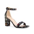 thumbnail image 1 of BLISSFUL STEP Women's Shoes Solid Color Open Toe Block High Heels Summer Sandals Black Flower 6, 1 of 7