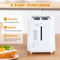 thumbnail image 3 of NIKLEMON Small Toaster 2 Slice, Mini Toaster with Wide Slots for Bagels,6 Browning Settings, Cancel/Defrost/Reheat Functions,for 10x10cm Bread,Black (White), 3 of 8
