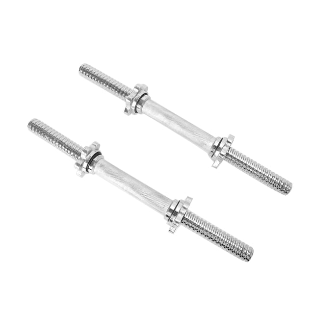 buripes Threaded Dumbbell Rubber Handles 1 Inch Pair, 14" Adjustable Dumbbell Bar Handles, Fits Standard Weight Plates with 1†Diameter, for Gym Workouts, Exercise, Weightlifting, Sold in Pair