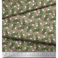 thumbnail image 2 of Soimoi Green Poly Georgette Fabric Leaves,Insect & Floral Artistic Print Fabric by Yard 52 Inch Wide, 2 of 3