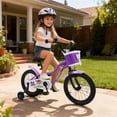 thumbnail image 2 of Costway Vélo pour Enfants 16 Pouces avec Roues Stabilisatrices, Panier, Freins à Main et à Rétropédalage, Selle Ajustable, 2 of 9