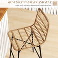 thumbnail image 4 of HOMCOM Rattan Counter Height Bar Stools Set of 2 Barstools with Back Brown, 4 of 10