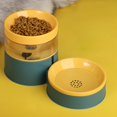 thumbnail image 5 of Aliments pour Animaux de Compagnie Élevés et Bols d'Eau Protection du Cou Automatique Grande Capacité une Pièce Bol pour Animaux de Compagnie pour Chats Chiens Vert, 5 of 5