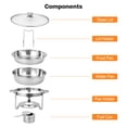 thumbnail image 2 of 2 Pack 6QT Round Stainless Steel Chafing Dishes – Buffet Food Warmer Set with Visible Glass Lids, Food & Water Pans, Buffet Server – Perfect for Parties, Weddings, Catering, 2 of 8