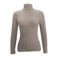 thumbnail image 4 of hoksml Women's Turtleneck Sweater Base Solid Color Slim Fit Knit Pullover Fashion Soft Layering Essential for Winter, 4 of 5