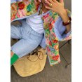 thumbnail image 4 of Wangscanis Manteau Matelassé Ample d'Hiver pour Femme à Imprimé Floral, Boutonné, à Manches Longues, Rembourré, Manteau Chaud d'Extérieur, 4 of 9