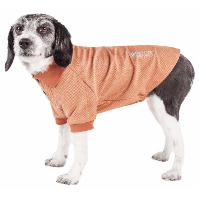 Pet Life PLHL2TNLG Polo pour Chien Performance Extensible Flexible en Fourrure Active, Tan - Large