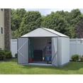 thumbnail image 2 of EZEE Shed Steel Storage 10 x 8 ft. Galvanized Extra High Gable Cream with Charcoal Trim, 2 of 8