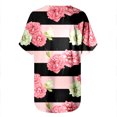 thumbnail image 5 of Débardeurs Grande Taille pour Femmes Col Rond Imprimé T-Shirts Manches Courtes Blouse Ample Col en V T-Shirt Femmes en Solde, 5 of 5