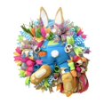 thumbnail image 1 of Floral Easter Bunny Door Hanger Wreath Rabbit Garland Home Party Wall, 1 of 8