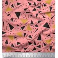 thumbnail image 1 of Soimoi Orange Rayon Fabric Dot,Zig Zag & Triangle Geometric Print Fabric by Yard 42 Inch Wide, 1 of 1