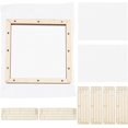 thumbnail image 1 of 3 Sets Wooden Paper Making Mould 20x20cm Rectangle Wooden Papermaking Frame with Gauze Papermaking Screen Kit for Dried Flower Handcraft DIY Paper Craft, 1 of 5