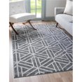 thumbnail image 1 of Unique Loom 3149034 Tapis Rectangulaire Motif Treillis 8 x 10 Pi, Gris Foncé, 1 of 2