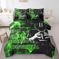 thumbnail image 1 of Erosebridal Gradient Geometry Bed in a Bag Queen size, Rugby Sports Bed Set, Balls Player Decor, Reversible 7pcs, 1 of 5