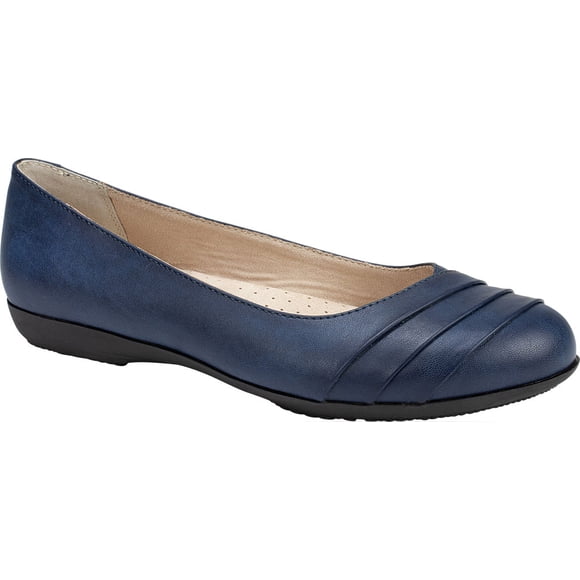 CLIFFS BY WHITE MOUNTAIN Clara Women's Ballet Flat, Navy/Burnished/Smooth, 11 M