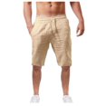 thumbnail image 2 of Pantalon pour Hommes Short d'Été Décontracté et Tendance pour Hommes en Coton et Lin Uni, 2 of 3