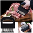thumbnail image 1 of Qaailabf 48 Needle Meat Tenderizer Tool with Locking Mechanism - Stainless Steel Blades with ABS Plastic Handle - Marinade Time Reducer for Beef, Chicken, Lamb - Dishwasher Safe Meat Piercer with, 1 of 10