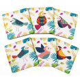 thumbnail image 1 of Inkdotpot Ensemble de 6 sous-Verres Faciles à Nettoyer 4 Pouces Carrés-Réutilisables-Oiseaux, 1 of 8
