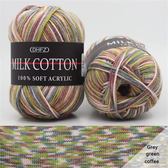 Meitianfacai Colorful Milk Soft Baby Cotton Wool Yarn, 50g