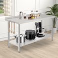 thumbnail image 4 of NSF Stainless Steel Work Table - 60x24x35 Inch - Adjustable Undershelf, Heavy Duty, Rear Baffle, Straight Edge, Tool Hooks, Without Casters, For Kitchen & Garage, 4 of 6