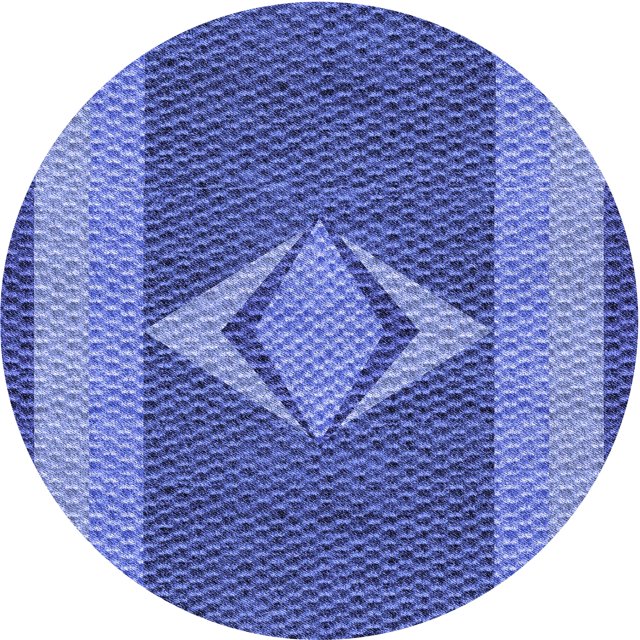 Ahgly Tapis Rond Lavable en Machine Intérieur Transitionnel Bleu Ciel, 4 Pieds Rond
