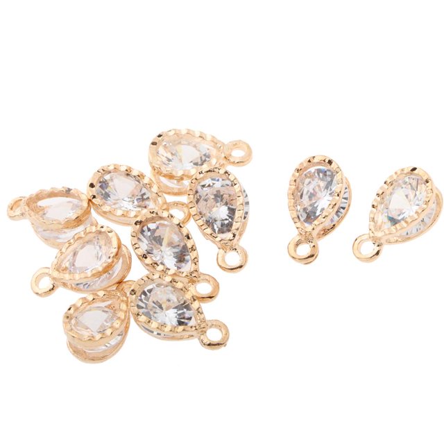 Rongfmy 10 Pieces Crystal Alloy Rhinestone Charms Pendant DIY Jewelry Accessories