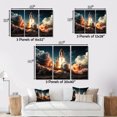 thumbnail image 4 of Designart Rocketship Oversized Wall art decor, Rocketship Wall Art, Launching the Rocketship I , White Modern Canvas wall art, 32x24 inches, 4 of 5