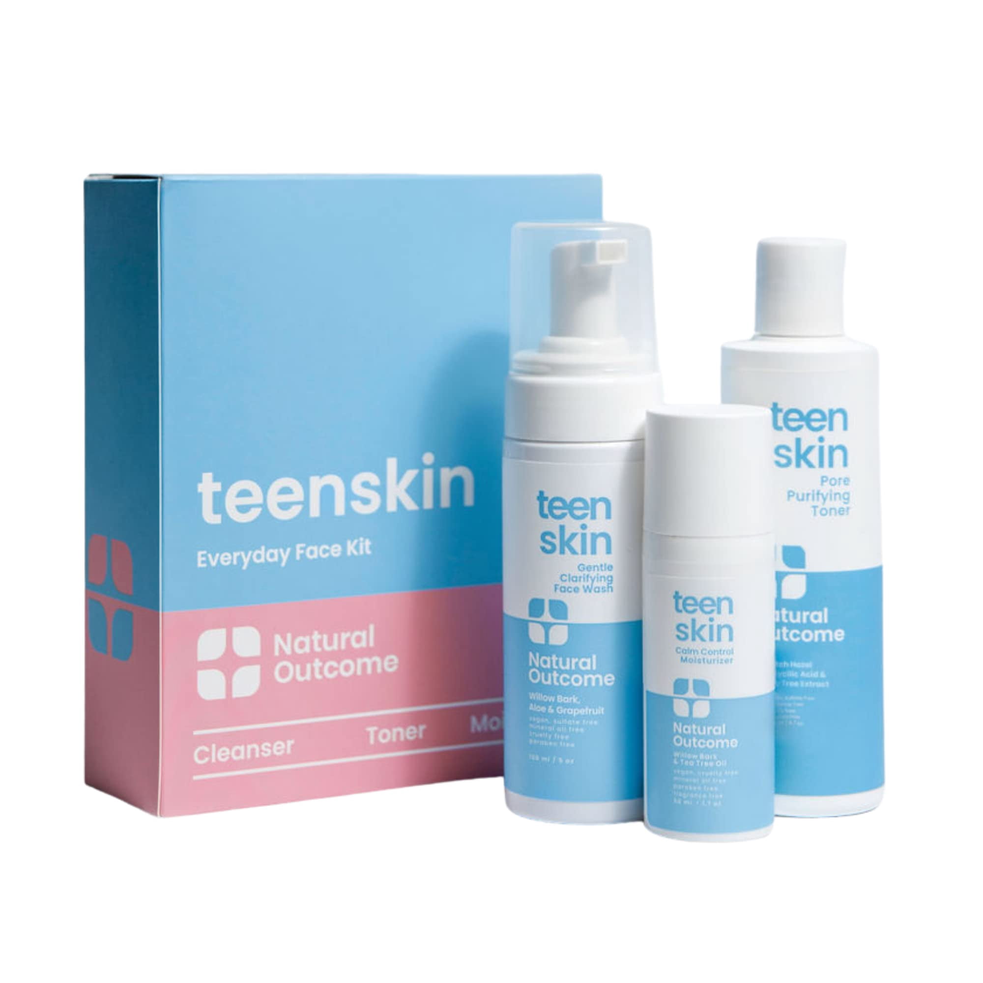 Natural Outcome Teen Skin 3-Step Skin Care Kit | Daily Boys