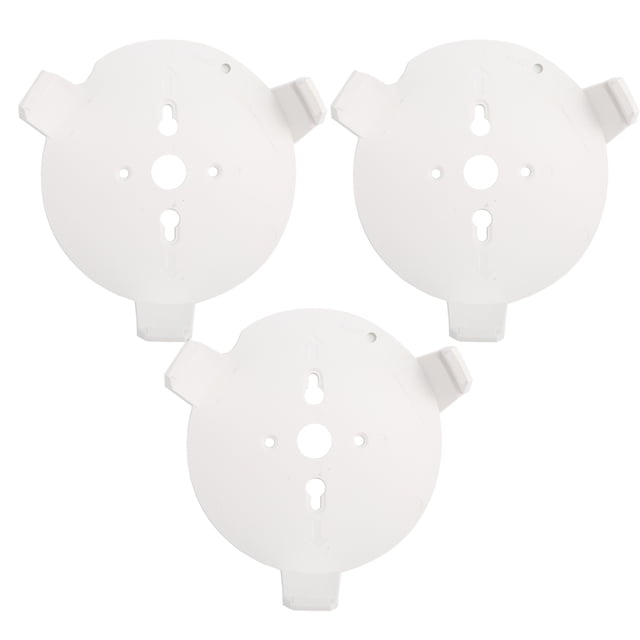 Wall Mount for TP-Link Deco M5/P7 Whole Home Mesh WiFi System, featuring three sturdy white ABS brackets designed for wall or ceiling installation. These router accessories are lightweight, durable, and do not interfere with signal strength, providing space-saving and protective functionality for home WiFi systems. Pack includes three mounts.