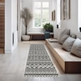 thumbnail image 2 of Mainstays Indoor Modern Tribal Geometric Machine-Tufted Black and White Runner Rug, 2' x 7', Machine Washable, Non-Skid Backing, 2 of 5