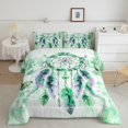 thumbnail image 2 of Ensemble de Literie Attrape-Rêves Hippie Format Grand Vert Ombré Ensemble de Couette Grand pour Filles, Insert de Couette Papillon Chic Ensemble de Courtepointe Dégradé Aquarelle, Style Exotique Plumes Tribales Ensembles et Couettes de Literie, 2 of 6