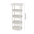 thumbnail image 4 of Sentmoon Corner Stand Corner Shelf Cream Style Sofa Side Table Living Room Small Coffee Table Floor-to-ceiling Movable Storage Table Four-leaf Cloud Shelf, 4 of 7