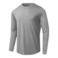 thumbnail image 4 of aohooy Men's Running Shirt Long Sleeve Sun Protection Shirts UV SPF UPF 50+ Rash Guard Fishing Quick Dry Lightweight Gray,XL, 4 of 7