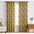 thumbnail image 1 of Vargottam 84 Inch Rod Pocket/Back Tab Cotton Curtains for Windows and Door- Light Filtering Cotton- Light Filtering Drapes For Door- Set of 2 Panels, 52"x84"- Monochrome Floral Design (Yellow), 1 of 8