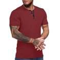 thumbnail image 1 of Birdeem Men Short-Sleeve Beefy Muscle Basic Solid Pure Color Blouse Tee Shirt Top, 1 of 1