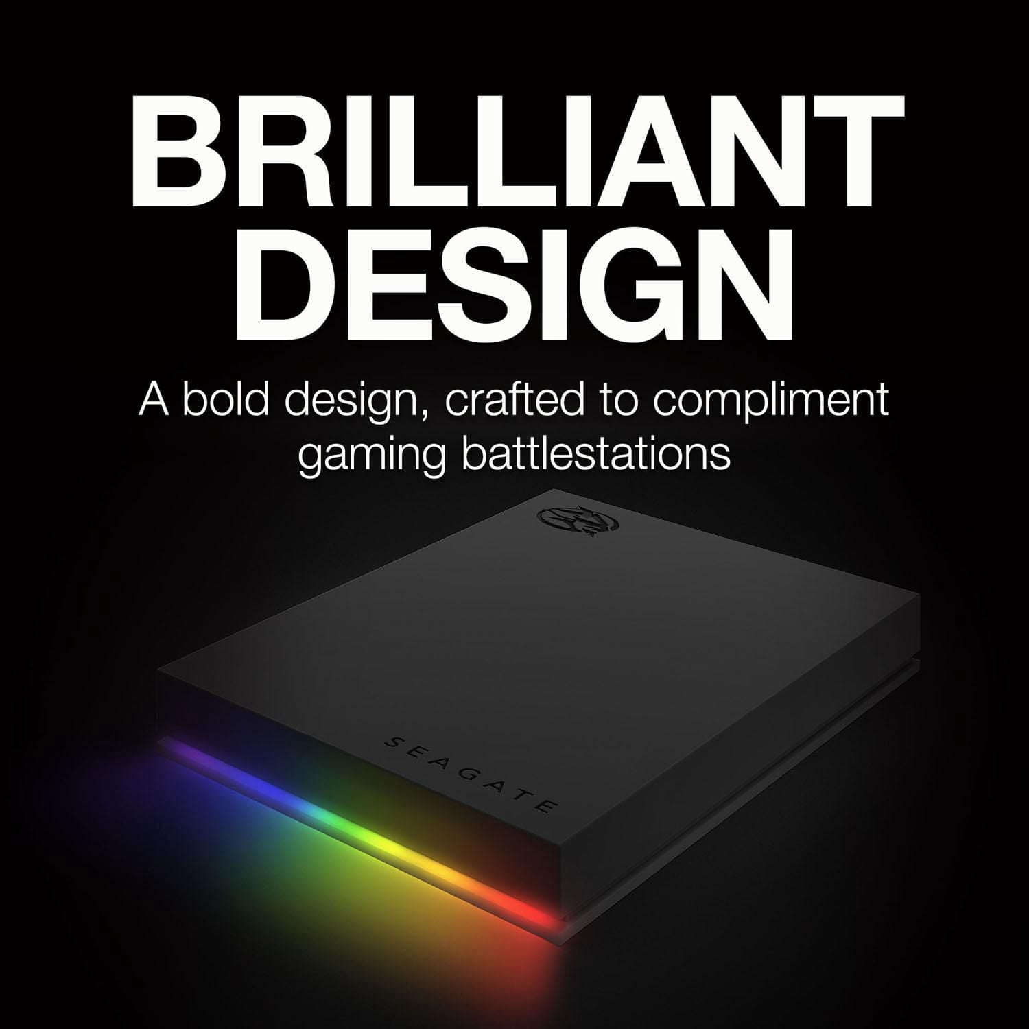 Seagate FireCuda Gaming External Hard Drive, 1TB - USB 3.2 Gen 1, RGB LED Lighting for PC and Mac with Rescue Data Recovery Services (STKL1000400)
