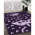 thumbnail image 3 of Ahgly Company Tapis d'Intérieur Ronds Lavables à la Machine, Style Transitionnel, Violet Sauge Buisson Violet, Tapis de Zone, 7 Pieds Rond, 3 of 7