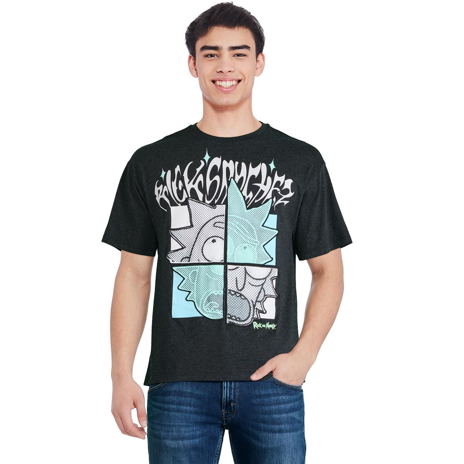 T-shirt à imprimé graphique Rick et Morty pour hommes